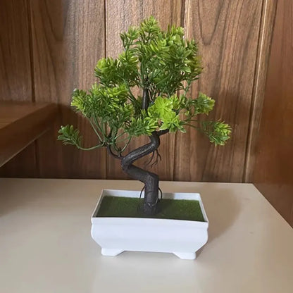 Artificial Bonsai Tree Decoration - Realistic Plastic Plant with Pot for Home, Office, Indoor and Outdoor Anniversary or Exhibition Display - Elegant Tabletop Ornament