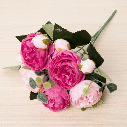 Silk Peony Rose Artificial Flower Bouquet for Wedding, Home Decor, Bridal Props, Indoor Events, Gift Arrangement, Photography Backdrop, Versatile Floral Accent