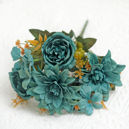 Silk Peony Faux Flower Bouquet for Home Decor, Wedding, Bridal Shower, Party; High-Quality Artificial Floral Arrangement for Indoor Use, Gift Idea