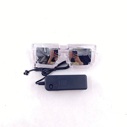 Funny Light Up Glasses Luminous LED Mosaic Glasses for Men and Women - Halloween Party Supplies, Glowing Neon Gafas for Festive Celebrations