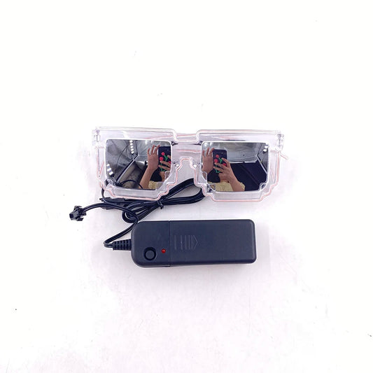 Funny Light Up Glasses Luminous LED Mosaic Glasses for Men and Women - Halloween Party Supplies, Glowing Neon Gafas for Festive Celebrations