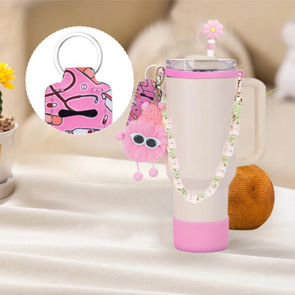 White 1 6PCS Use For Stanley Cup Tumbler Accessories 40oz 30oz,Compatible With Stanley Cup Tumbler Water Bottle Handle Sling Strap