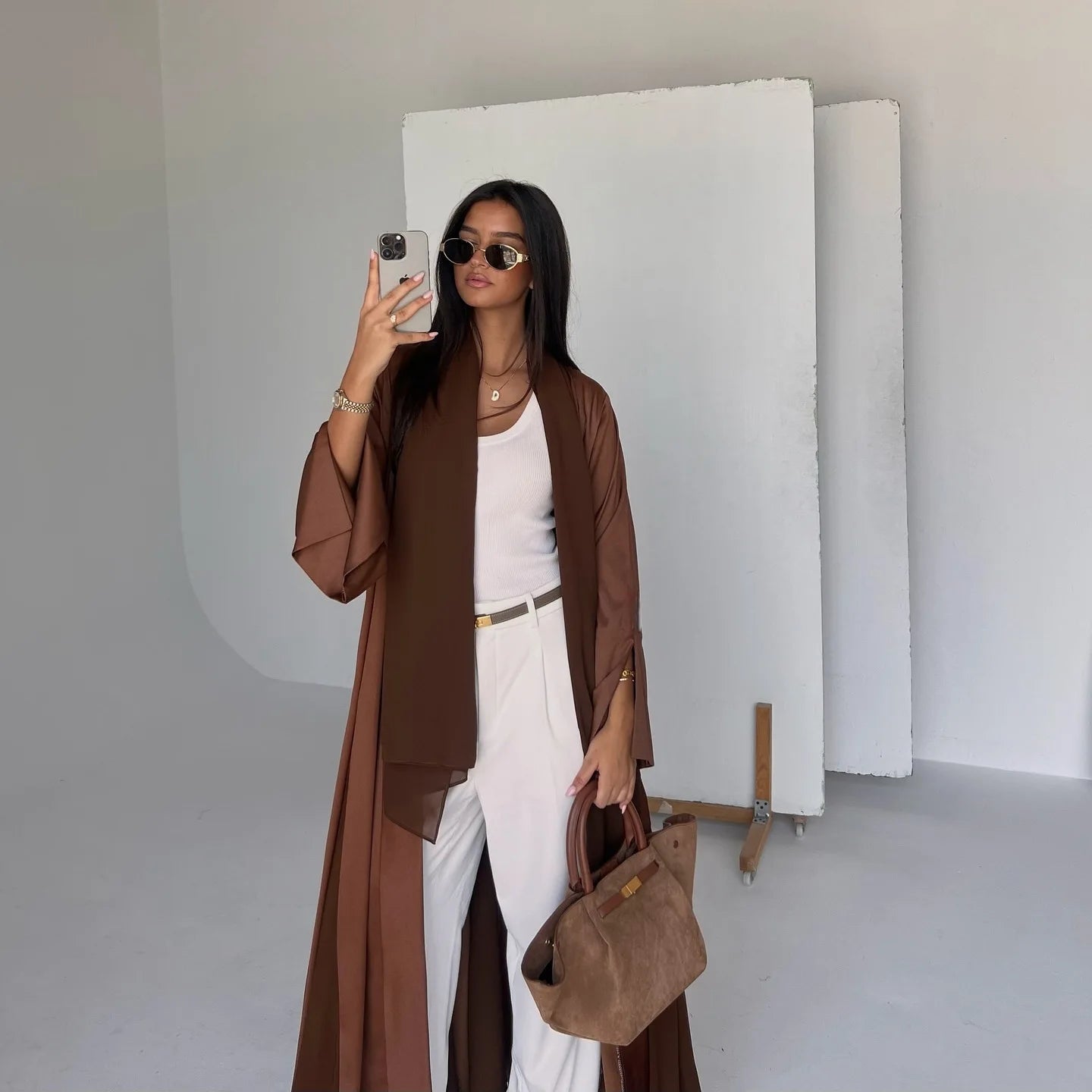 ramadan decoration 2024 muslim girl army green abaya robe islamic gift elegant prayer dress for special occasions and everyday wear