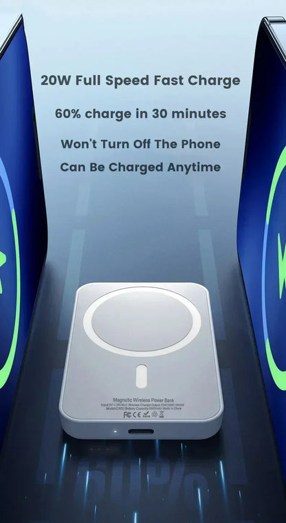 B0DNMM5L4V 50000mAh Portable Wireless Charger Macsafe Auxiliary Backup External Magnetic Battery Pack Power Bank for IPhone 15 14 13