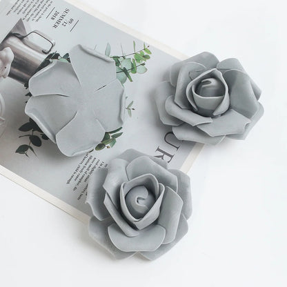 Artificial Rose Flower Heads 7CM | Wedding Party Home Decor | Garden DIY Crafts | 10/20/50 Pack | Anniversary Birthday Housewarming Event Decoration