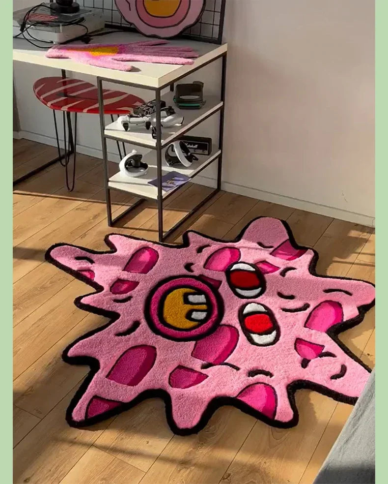 simple study room cloakroom plush non-slip rugs irregular pink bedroom bedside soft carpet creative living room decoration rug for cozy home décor