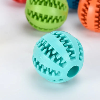 Interactive Small Dog Chew Toy, 5cm Tough Rubber Ball, Tooth Cleaning, Treat Dispenser, Durable TPR for Play and Exercise, Perfect Indoor Outdoor Fun Gift for Pet Lovers