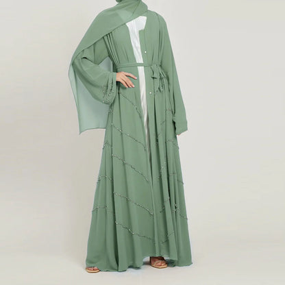 Dubai 2024 Luxury Opened Kimono Abaya Long Loose Dress Prayer Garment for Women - Elegant Party Kaftan, Modest Islamic Fashion, Spring Summer Wear, Sizes S-XXL
