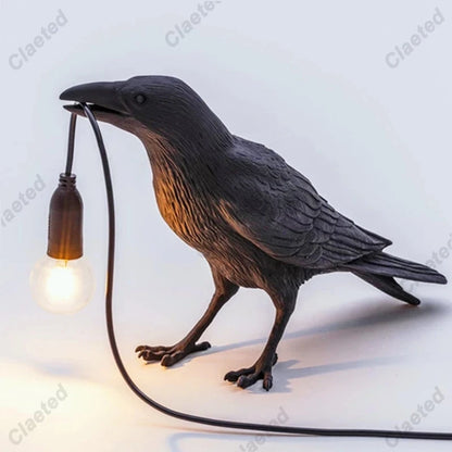 B094VP69R2 Resin Lucky Bird Crow Wall Lamp Table Lamp Night Light Bedroom Bedside Living Room Wall Lamp Home Decoration