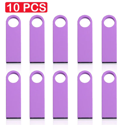 10 PCS LOT Mini Metal USB Flash Drive 128GB Creative Business Gift Memory Stick 64GB Real Capacity Pen Drive 32GB Golden U Disk