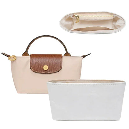 Lightweight Purse Organizer Insert for Longchamp Mini Original Series Bag Silk and DupontPaper Handbag Inner for Luxury Bags