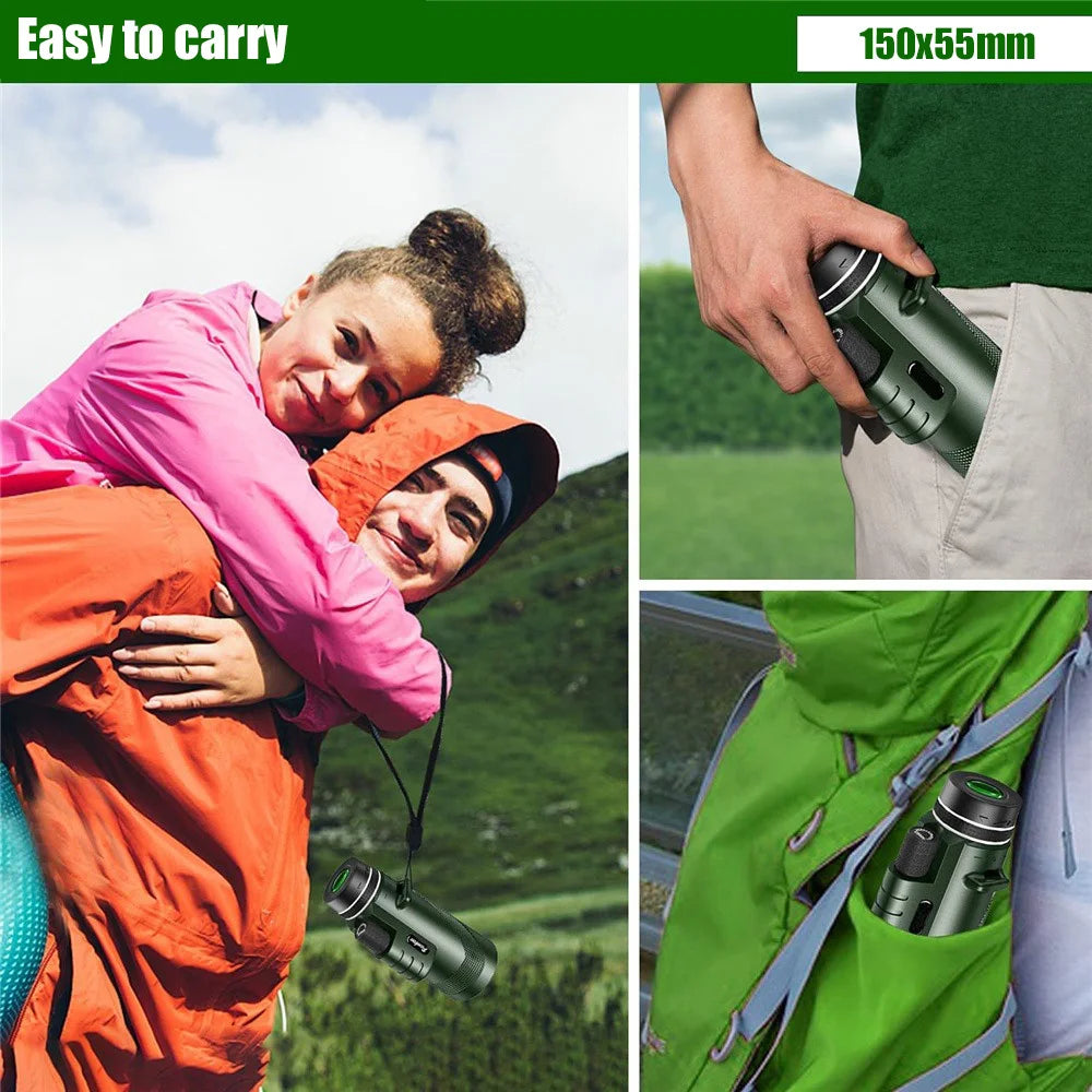 b0b49mqywx 80x100 hd monocular smartphone adapter tripod telescope hike birdwatching