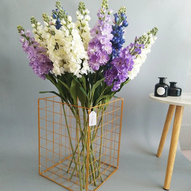 artificial hyacinth flowers violet silk green leaves for wedding anniversary party decor indoor home decoration