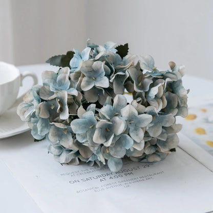 Silk Hydrangea Artificial Flower Bouquet for Home Decor, Weddings, Parties, Baby Showers, and More - Elegant Faux Floral Arrangement for Indoor and Outdoor Use