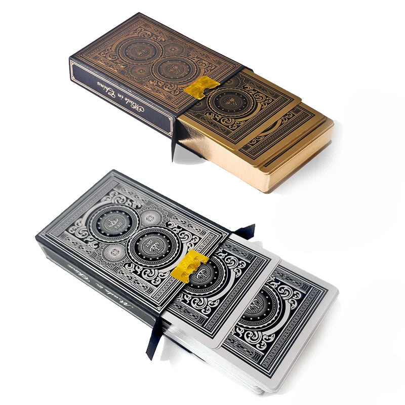 24k gold silver pvc full plastic playing cards waterproof durable poker set for game nights, parties, and magic tricks - premium quality, lightweight and easy to shuffle