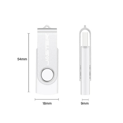 128GB Waterproof USB Flash Drive with Free Key Chain, 64GB Rotatable Memory Stick, Portable and Shatterproof USB 2.0 Thumb Drive for Laptop and Business Gifts