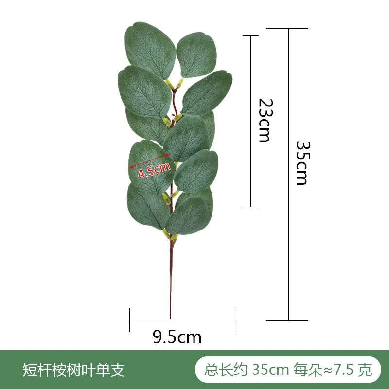 artificial eucalyptus leaf arrangement - plastic decorative plant for weddings, showers, home or exhibition use - ideal for desktop and outdoor display