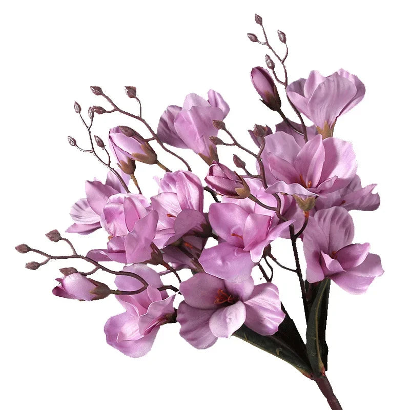 artificial magnolia flower bouquet 20 heads non-woven fabric for home decoration, weddings, parties, and special occasions - indoor floral arrangement