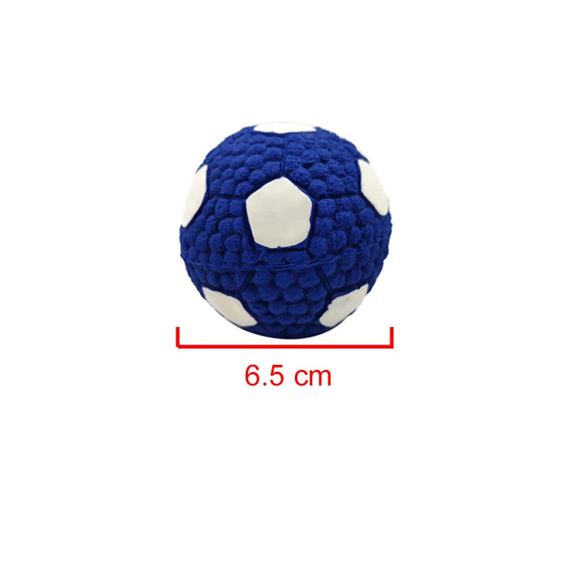 soft latex pet ball toy for dogs, squeaky rugby tennis volleyball football basketball, teeth cleaning, training & play for small to large breeds
