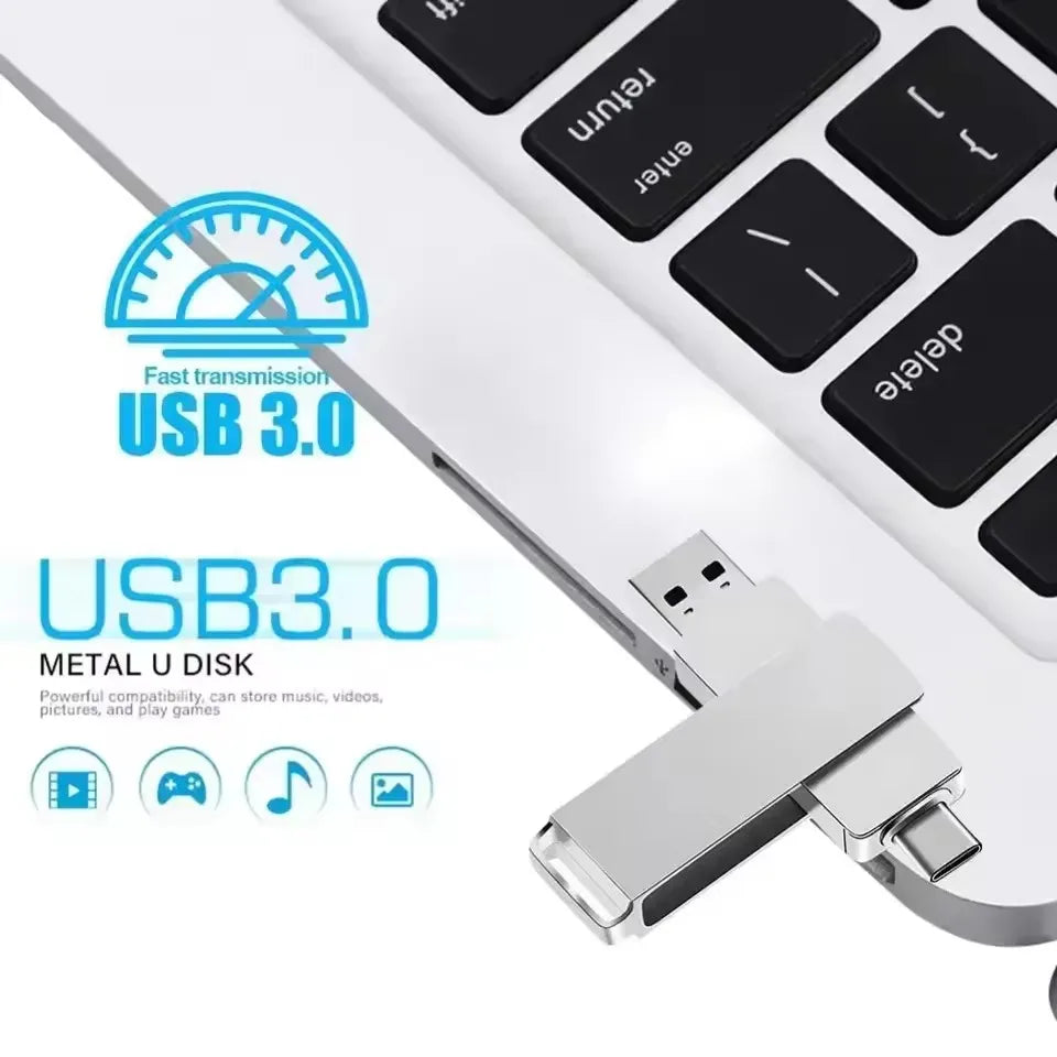 16tb usb 3.2 flash drive metal high-speed memory stick for windows & mac, waterproof, portable plug and play compatible with all systems