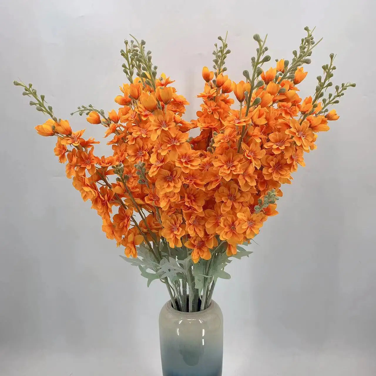 silk delphinium artificial flower bouquet for home wedding hotel decoration - elegant indoor floral arrangement for anniversary, baby shower, housewarming, birthday celebrations