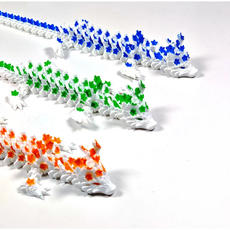 3d printed crystal dragon fidget toy cherry blossom decor gift for boys 2025