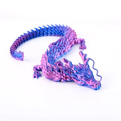 3D Printed Luminous Chinese Loong Flexible Dragon Figurine Home Decoration Gifts