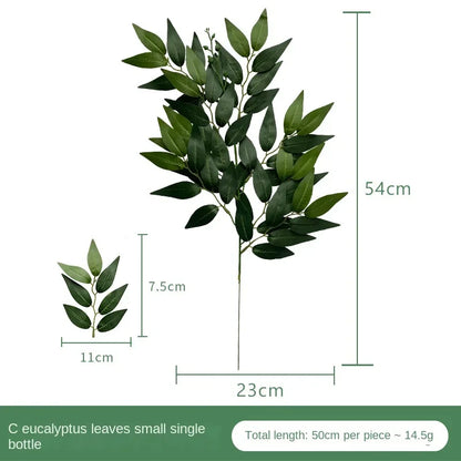 Artificial Eucalyptus Leaf Arrangement - Plastic Decorative Plant for Weddings, Showers, Home or Exhibition Use - Ideal for Desktop and Outdoor Display