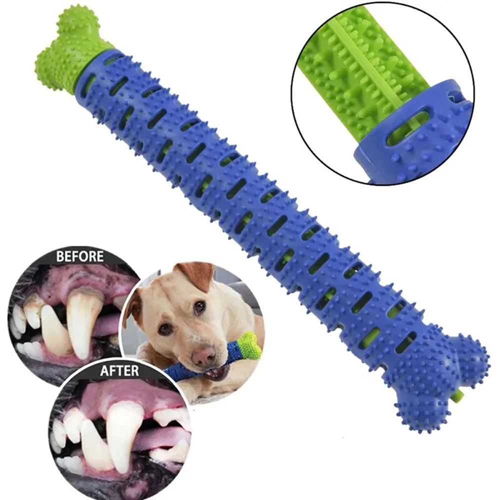 dog chew toy | durable food-grade rubber stick | promotes dental health | ideal for puppy teething & training | engaging, safe playtime for healthy teeth & gums