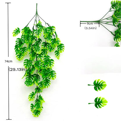 Artificial Ivy Garland Rattan Vine - Home, Bridal Shower, Outdoor Decor - 2.1M/2.3M Length, Hanging Fake Foliage, Greenery Creeper, Leaf Wreath for Exhibition Use