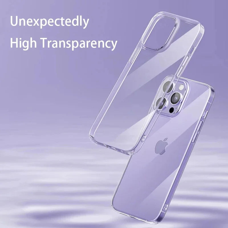 clear tpu silicone case for iphone 14/15/16 plus, pro, max – anti-scratch, lightweight, waterproof back cover
