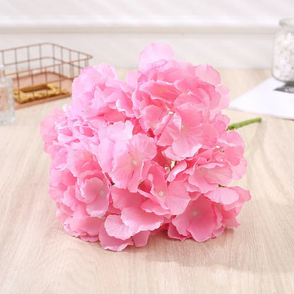 Silk Hydrangea Artificial Bouquet, Decorative Floral Arrangements, Pink White Blue Purple Blooms for Bridal Shower, Indoor Wedding Centerpieces, Home Decor