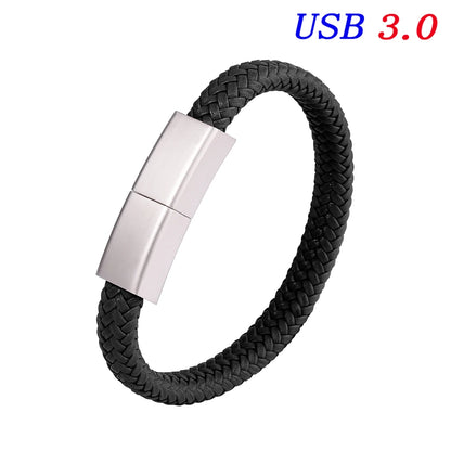 Bracelet USB 3.0 Flash Drive 64GB Black Wristband Pen Drive 32GB Creative Gifts Memory Stick 16GB Water Proof External Storage