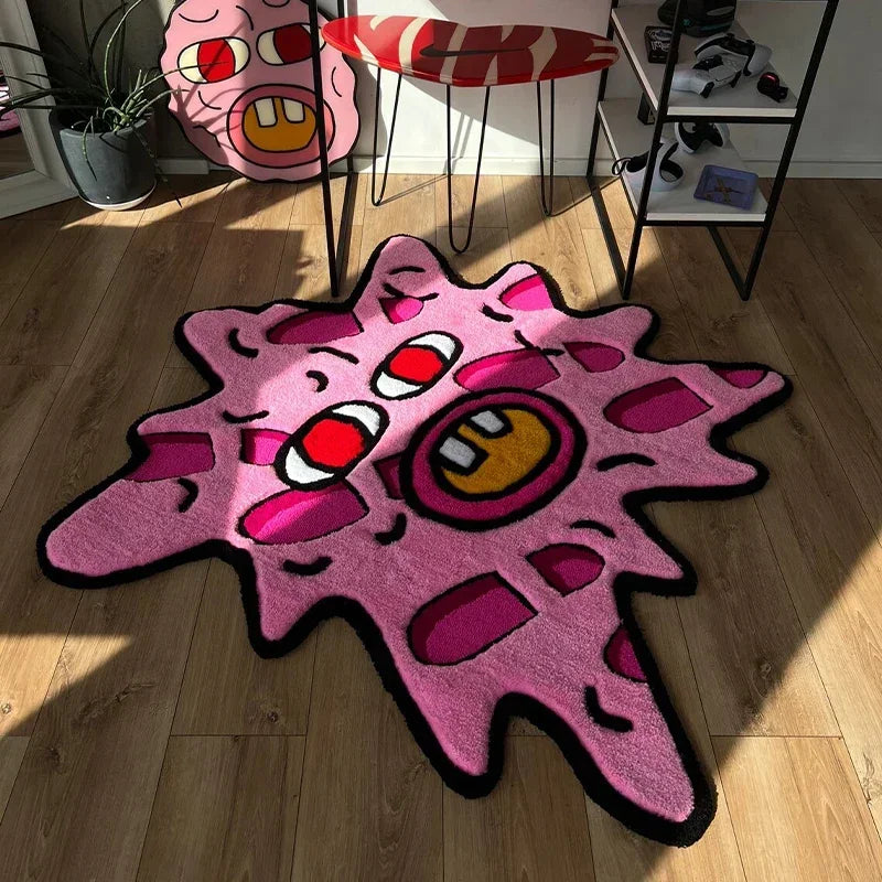simple study room cloakroom plush non-slip rugs irregular pink bedroom bedside soft carpet creative living room decoration rug for cozy home décor