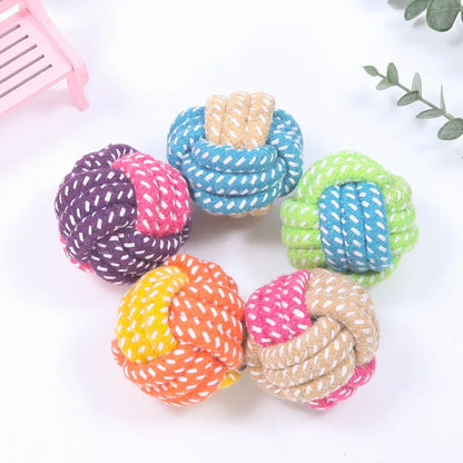 Cotton Rope Dog Chew Toy, Durable Linen Ball for Puppies and Dogs, Teething Aid, Toothbrush Design, Oral Health & Play, Suitable for Small to Large Breeds