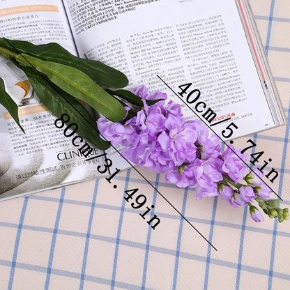 Artificial Hyacinth Flowers Violet Silk Green Leaves for Wedding Anniversary Party Decor Indoor Home Decoration