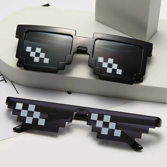 Mosaic Sunglasses For Mens Womens Pixel Black Retro Gamer Robot Shades Vintage Cool Party Eyewear