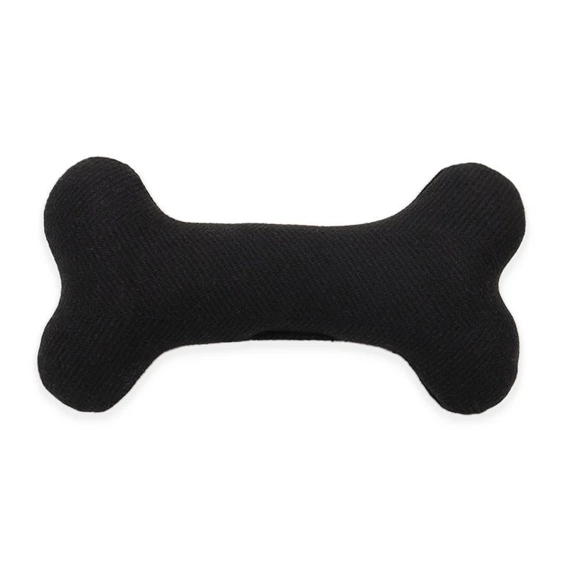 linen dog bone chew toy squeaky | durable bite-resistant plush for small dogs | interactive puppy play | indoor outdoor fun | teething relief | gift-ready pet toy