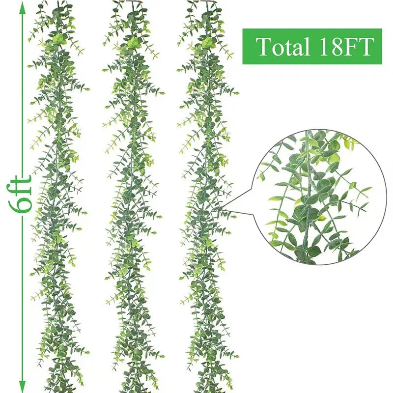 artificial ivy garland rattan vine - home, bridal shower, outdoor decor - 2.1m/2.3m length, hanging fake foliage, greenery creeper, leaf wreath for exhibition use