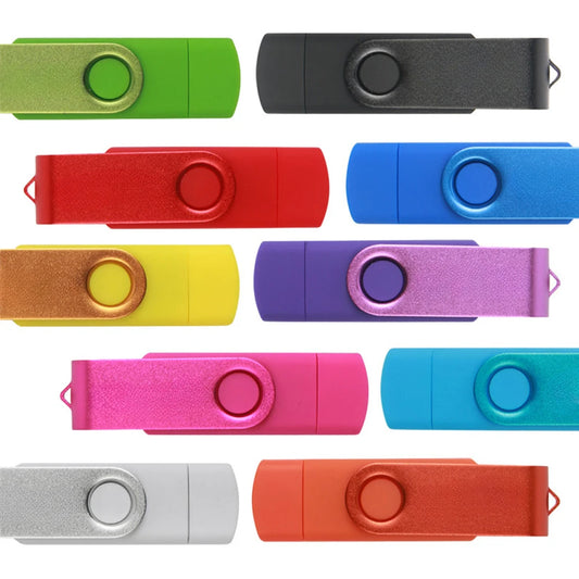 2 IN 1 OTG Pen Drive 128GB High Speed USB 3.0 Flash Drive 64GB Rotatable Memory Stick for Easy Data Storage and Transfer Key Chain USB Stick 16GB Mini U Disk