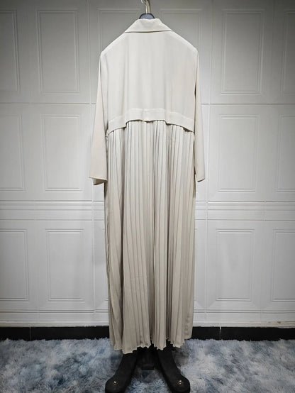 Abaya Dubai Luxury Elegant Arabian Kaftan Coat Black White Cardigan for Women - Stylish Modest Wear for Formal & Casual Occasions in High-Quality Ice Silk