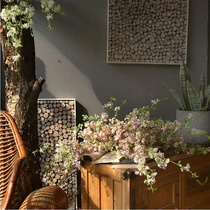 Artistic White Artificial Flower Branch 100cm | Silk Texture | Home & Event Decor | Ideal for Weddings, Anniversaries & Indoor Decoration