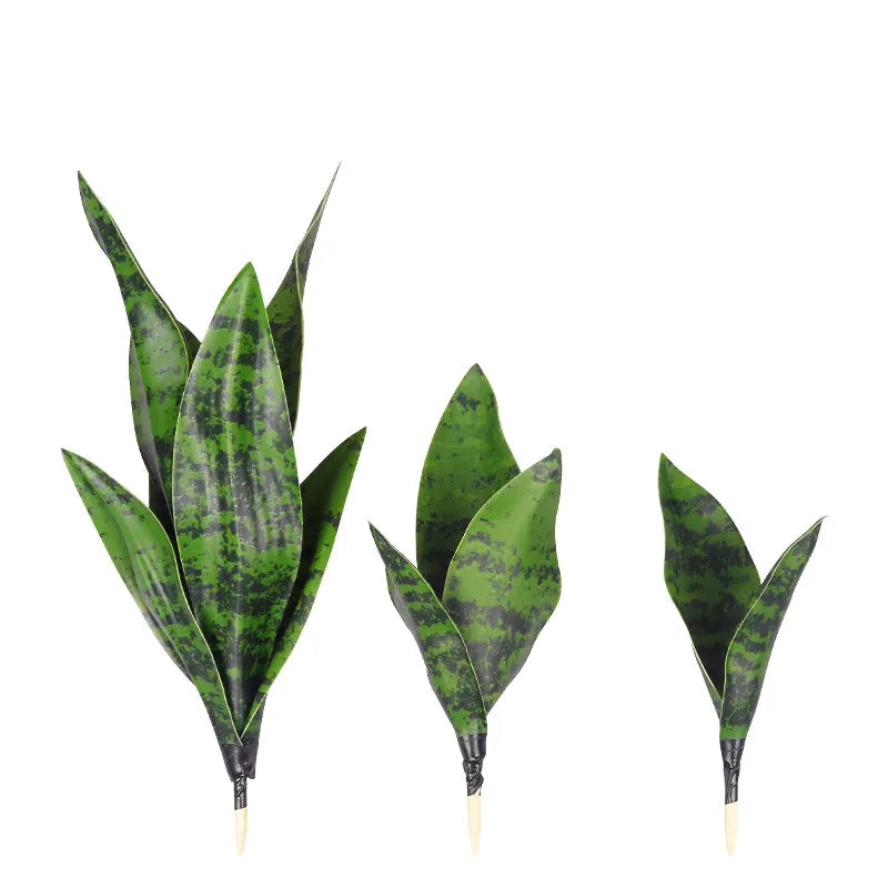 artificial sansevieria plants 38cm - real touch plastic green long leaf, desktop home office decoration, tropical palm style, ideal for anniversary & hawaiian party decor