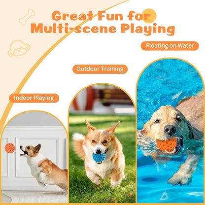 Durable Dog Ball Set, Non-Toxic Rubber Chew Toys for Aggressive Chewers, Teething Puppies, Fetch, Interactive Play, Easy-to-Clean Pet Balls for Active Playtime