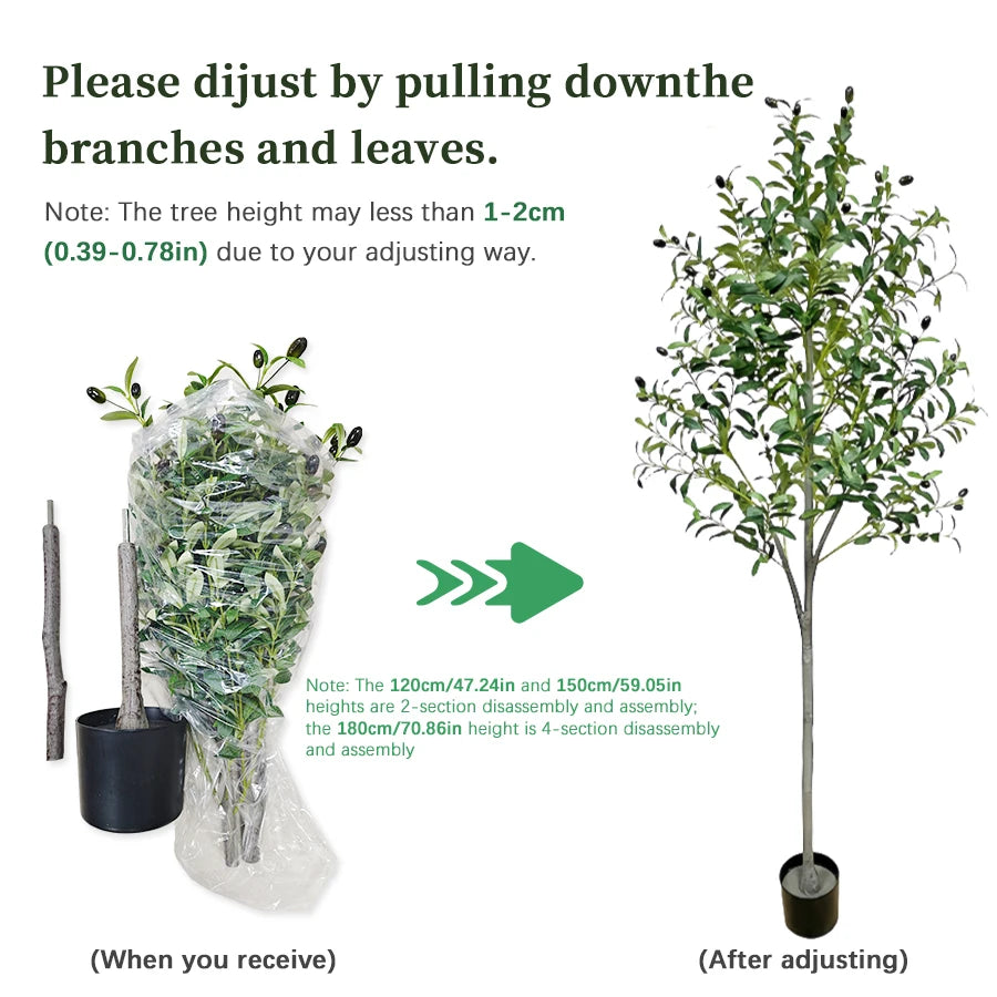 artificial olive tree with pot, 4-6 ft tall fake plant, realistic fruit, indoor outdoor decoration for home office, halloween christmas décor, floor standing