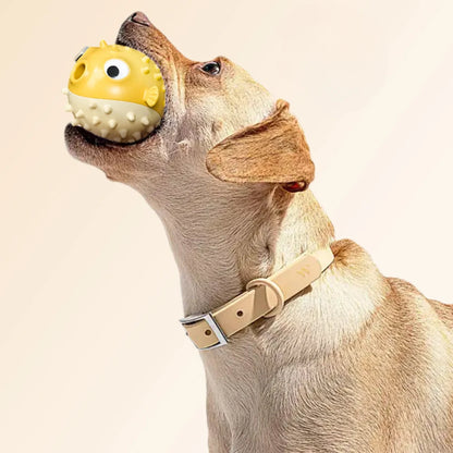 Interactive Dog Chew Toy Ball - Durable Sound-Emitting Rubber, Promotes Oral Health, Engages Dogs, Perfect for Fetch and Teething, Suitable for All Breeds, Relieves Dog Boredom