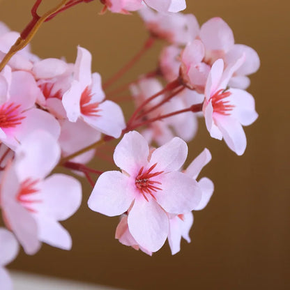 Artificial Silk Cherry Blossom Flower Branches 41cm - Pink Decorative Faux Floral Arrangement for Home, Party, Wedding, Anniversary, Baby Shower, Indoor Decor Use