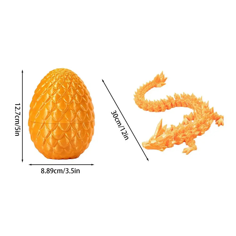 crystal dragon action figures 3d printed articulated dragon with egg dinosaur christmas fidget toy for girls kids easter basket