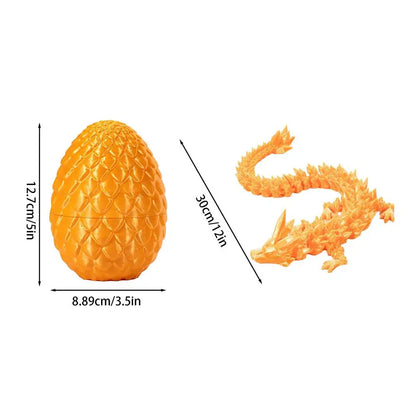 Crystal Dragon Action Figures 3D Printed Articulated Dragon With Egg Dinosaur Christmas Fidget Toy For Girls Kids Easter Basket
