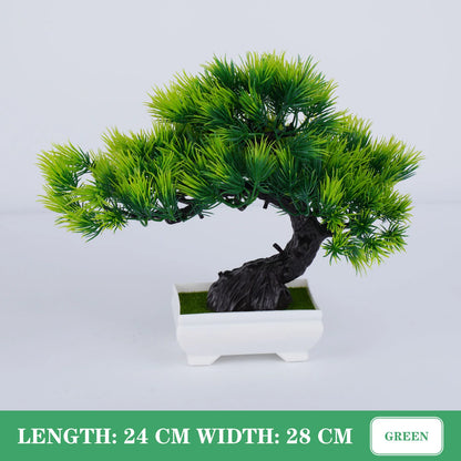 Artificial Bonsai Plant Décor, Plastic Potted Ornament for Home, Office, Garden, Hotel, Indoor & Outdoor Exhibition, Realistic Greenery, Low-Maintenance Decor